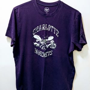 Charlotte Hornets Vintage VTG NBA Purple Logo Tee